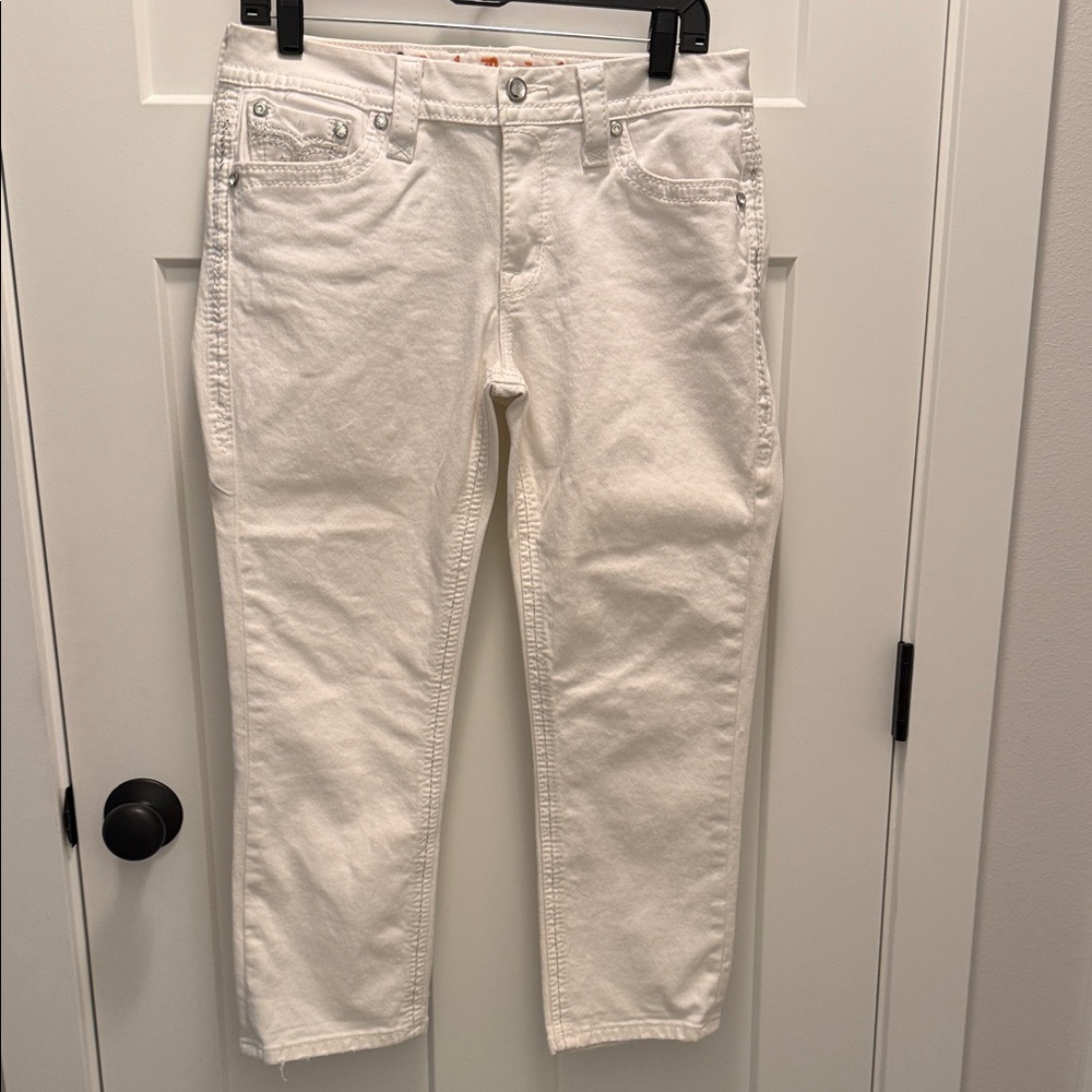 Rock Revival Betty Easy Crop White Women Jeans